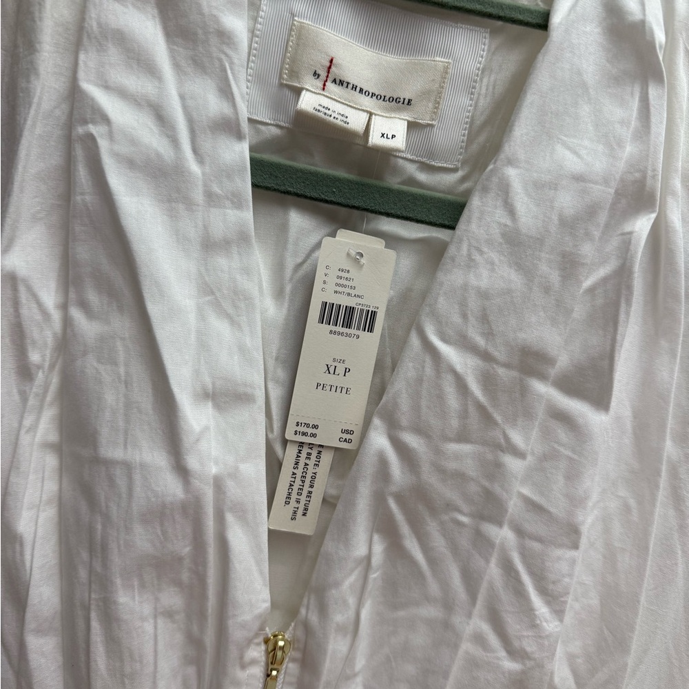 NWT Anthropologie White Zip Tobie Dress - Picture 5 of 6